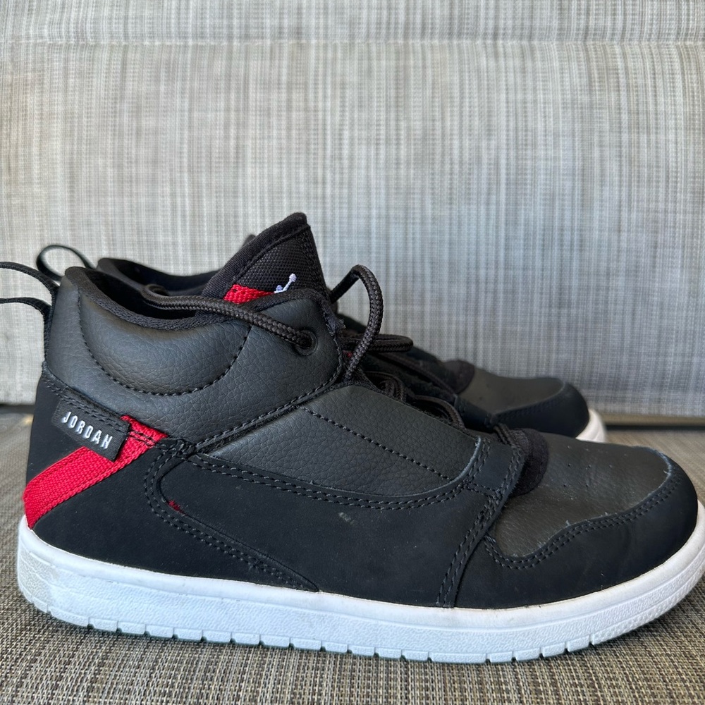 Jordan Kids Black Sneakers with Red Accents